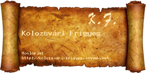 Kolozsvári Frigyes névjegykártya